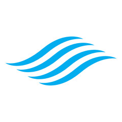 Water wave icon isolated on white background. Flat water wave icon for web site, design template and logo. Creative abstract concept, vector illustration