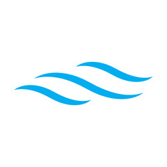 Water wave icon isolated on white background. Flat water wave icon for web site, design template and logo. Creative abstract concept, vector illustration