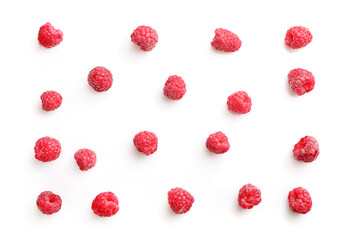 Fresh ripe juicy raspberries pattern