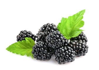 Fresh ripe juicy blackberries