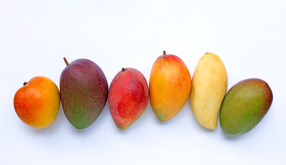 Fototapeta na wymiar Tropical fruit, Mango on white background.