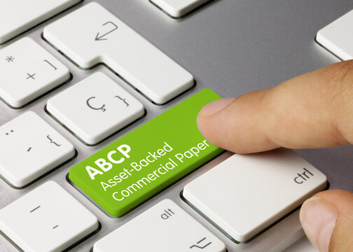 ABCP Asset-Backed Commercial Paper - Inscription on Green Keyboard Key.