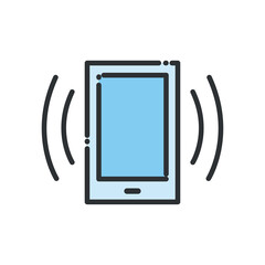 Smartphone with signal line and fill style icon vector design