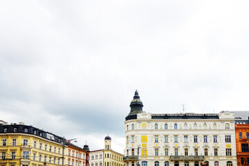 Fototapeta premium BRNO, CZECH REPUBLIC - July 25, 2017: Street view of downtown in Brno, Czech Republic