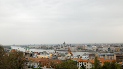 Fototapeta na wymiar Budapest, Hungary - 17 April 2018: a panorama of the city.