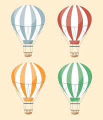 Fototapeta premium Hot air balloon set vector