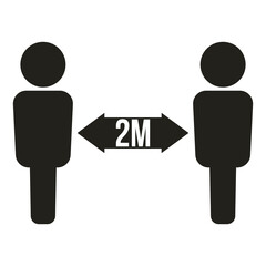 2M distance illustration two people.