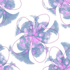 Watercolor Flowers Seamless Pattern. Hand Painted Background.