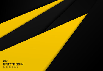 Abstract black and yellow tech overlap design background. illustration vector eps10