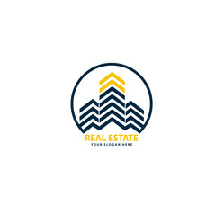 Real estate,city illustration,template web and logo design