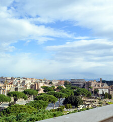 Fototapeta na wymiar Skyline of a downtown Rome