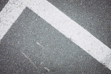 Special street marks with white color and lines and corner, like parking place, no person and space for text and background
