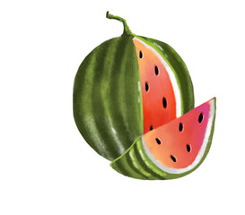 Watermelon slice icon isolated on white background