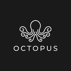 Octopus logo design template with line art style. creative octopus vector illustration © Arana_stock