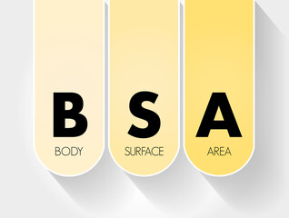 BSA - Body Surface Area acronym, concept background