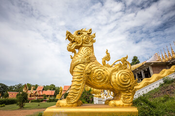 Wat phra that suthon mongkol keeree in aerial view, Phrea province, Thailand.