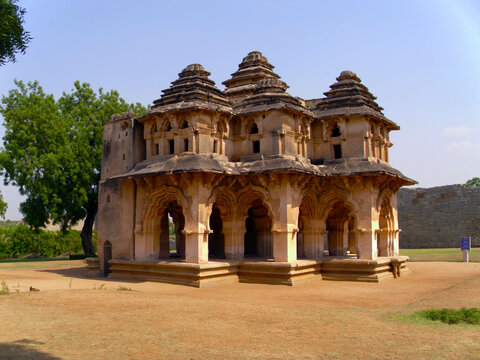 The Lotus Mahal Temple in Hampi, India.