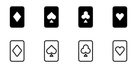 Set Of vector illusion icon of Cards