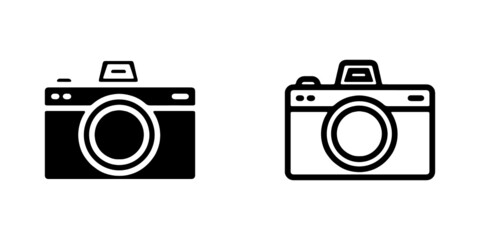 Set Of vector illusion icon of Camera