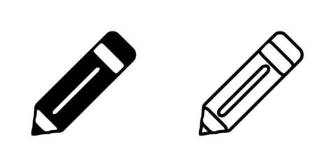 Set Of vector illusion icon of Pencil