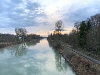 evening at the river, natural colors