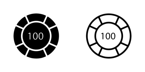 Set Of vector illusion icon of Casino Chips