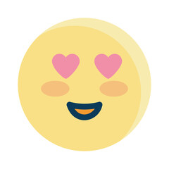 Isolated in love emoji vector design