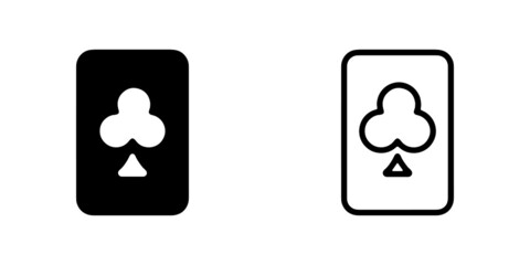 Set Of vector illusion icon of Club Cards