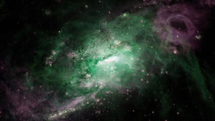 Obraz na płótnie Canvas Green nebulae. Elements of this image furnished by NASA