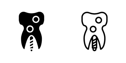 Set Of vector illusion icon of Teeth