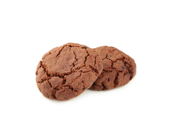 Chocolate chips cookies isolated on white background