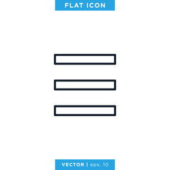 Website Menu Hamburger Buttons Icon Design Template. Editable Stroke