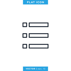 Website Menu Hamburger Buttons Icon Design Template. Editable Stroke