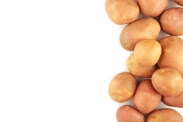 Fototapeta na wymiar Potatoes isolated on white background, top view