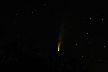 Photo of the starry sky with the passing comet NEOWISE