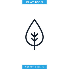 Leaf Icon Vector Design Template. Editable Stroke.