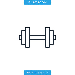 Dumbbell Icon Vector Design Template