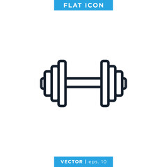 Dumbbell Icon Vector Design Template
