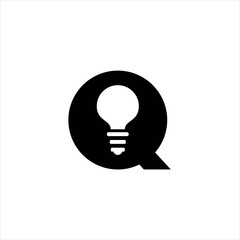 the initial Q light  logo design symbol vector image