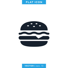 Burger Icon Vector Design Template