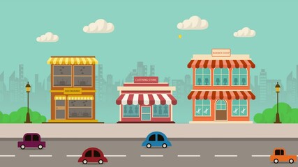 Motion graphic shopping online concept on Website.