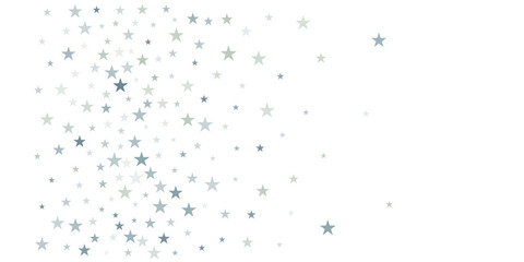 silver stars background, sparkling christmas lights confetti falling isolated on white. magic shining Flying stars glitter cosmic backdrop, sparkle vector border