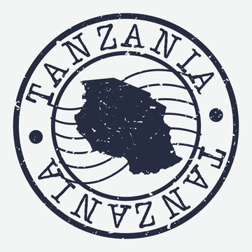 Tanzania Stamp Postal. Map Silhouette Seal. Passport Round Design. Vector Icon. Design Retro Travel.