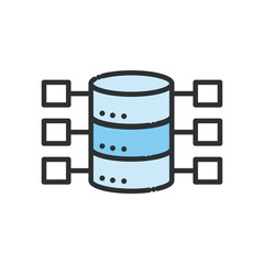 Web hosting line and fill style icon vector design