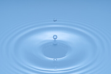 Water Drop - Pure clear and transparent of water and ripple in bright background. Creative modern concept, for graphic design, website, poster, placard and wallpaper.