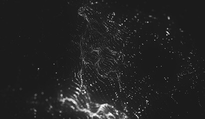 Abstract polygonal space low poly dark background with connecting dots and lines.