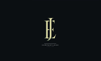 JE EJ Letter Business Logo Design Alphabet Icon Vector Symbol