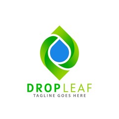 Abstract Drop Leaf Gradient Logos Design Vector Illustration Template