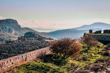 Fototapeta na wymiar panoramic view from the fortress of palamidi, nafplio, greece