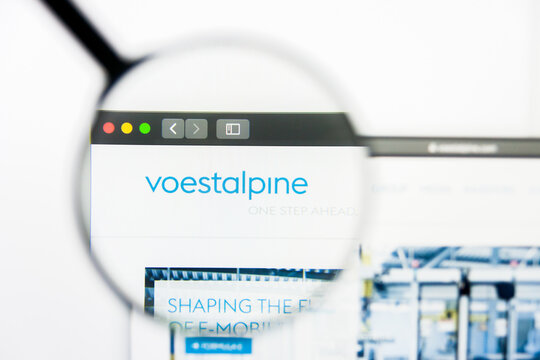 Los Angeles, California, USA - 23 March 2019: Illustrative Editorial of Voestalpine website homepage. Voestalpine logo visible on display screen.